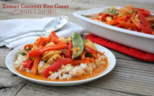 Yogurt Coconut Red Curry With Chicken And Vegetables