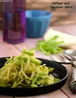 Cabbage Capsicum Sabzi