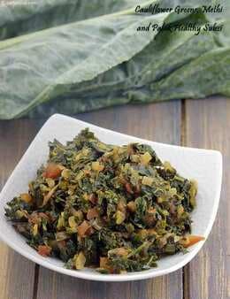 Cauliflower Greens, Methi And Palak Healthy Subzi
