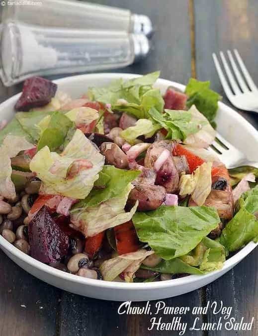 Chawli, Paneer And Veg Healthy Lunch Salad