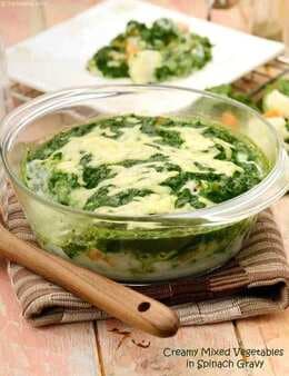 Creamy Mixed Vegetables In Spinach Gravy