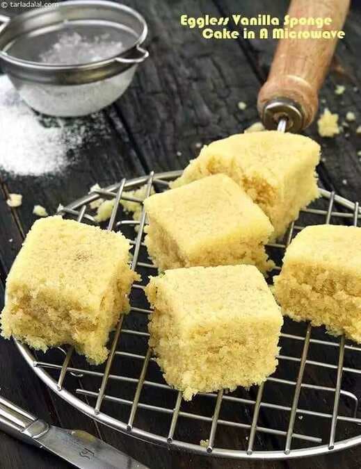 Eggless Vanilla Sponge Cake In A Microwave