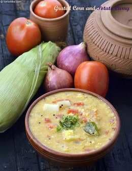Grated Corn And Potato Curry