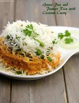 Green Pea And Paneer Rice With Coconut Curry