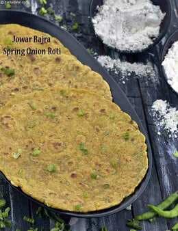 Jowar, Bajra Spring Onion Roti