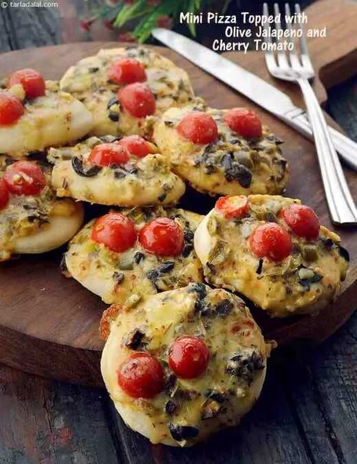 Mini Pizza Topped With Olive