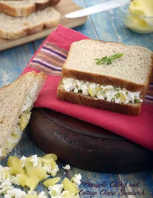 Pineapple Celery And Cottage Cheese Sandwich