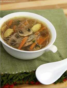 Rice Noodles And Vegetable Stir-Fry Soup