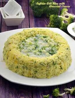 Saffron Dill Rice With Broccoli Sauce