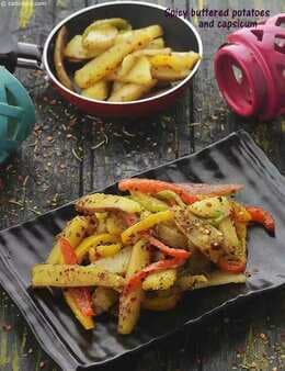 Spicy Buttered Potatoes And Capsicum