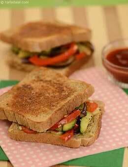 Toasted Eggplant And Zucchini Sandwich