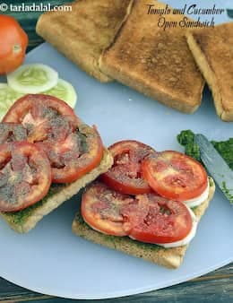 Tomato And Cucumber Open Sandwich
