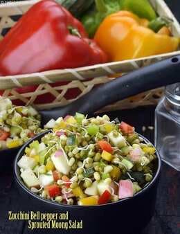 Zucchini, Bell Pepper And Sprouted Moong Salad