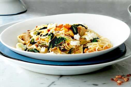 Angel-Hair Pasta With Ricotta Spinach And Artichoke