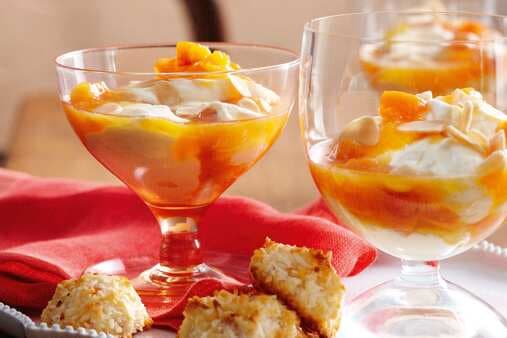 Apricot Fools With Coconut Macaroons