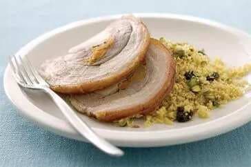 Apricot Pork Loin Roast With Moroccan Couscous
