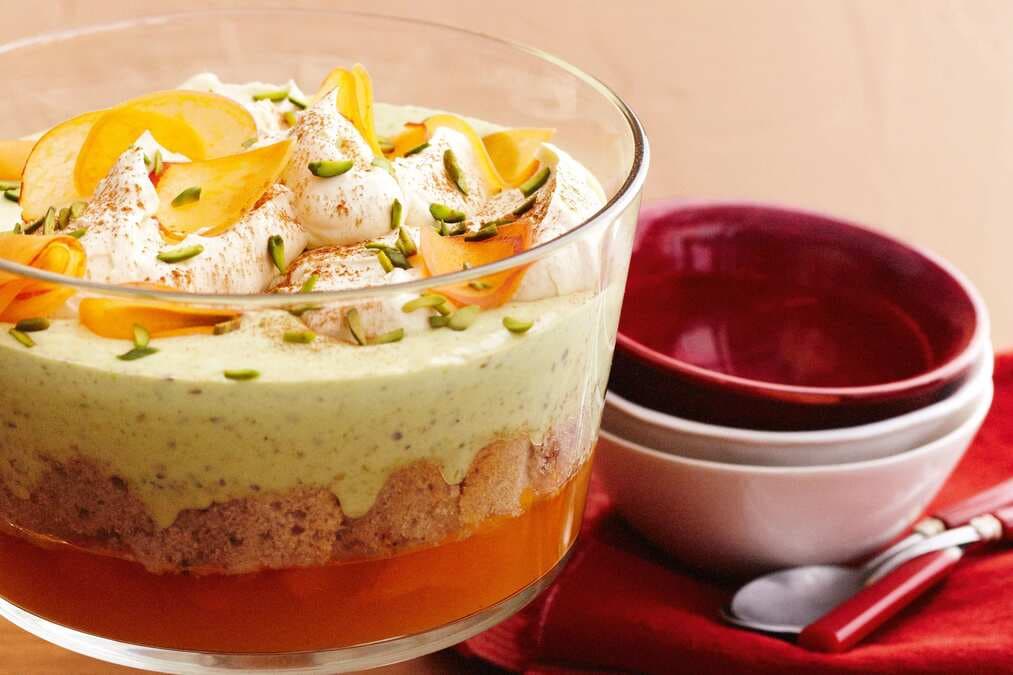 Apricot Trifle With Pistachio And Rosewater