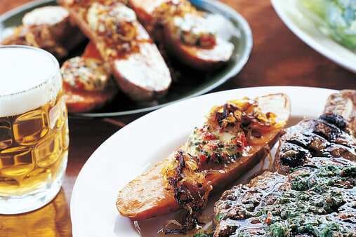 Baked Sweet Potatoes With Chilli And Garlic Butter