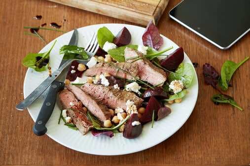 Barbecue Beef Beetroot And Chickpea Salad