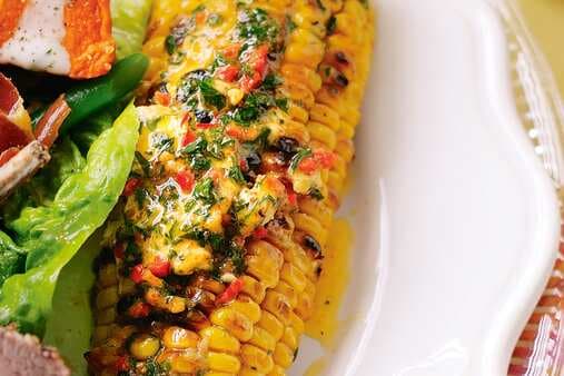 Barbecued Corn With Chilli-Herb Butter