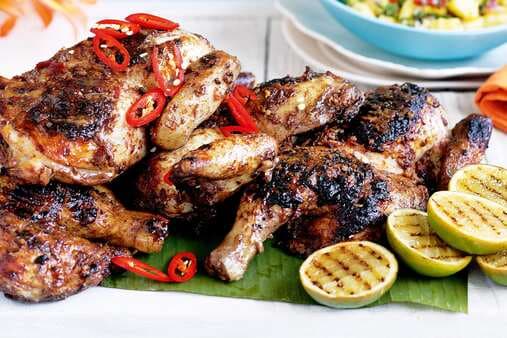 Barbecued Jerk Chicken With Pineapple & Ginger Chutney