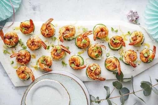 Barbecued Paprika Prawns With Green Goddess Cream
