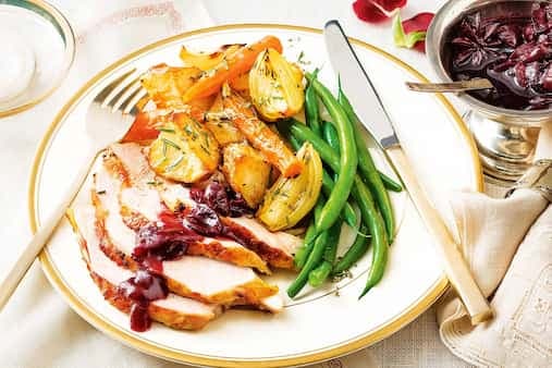 Barbecued Turkey Breast With Cherry-Cranberry Sauce