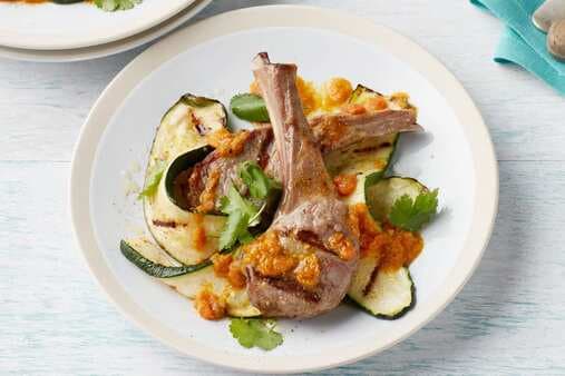 BBQ Lamb Cutlets With Tomato-Ginger Curry Sauce