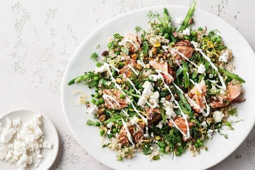 Bean And Pea Tabouli With Chargrilled Sumac Salmon