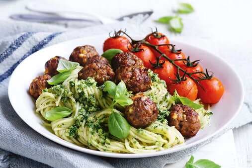 Beef And Fetta Meatballs With Spaghetti