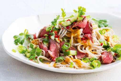 Beef Pickled Cucumber And Soba Noodle Salad