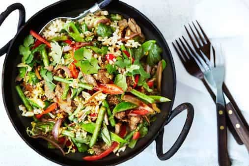 Beef Stir-Fry With Garlic Ginger Chilli And Basil