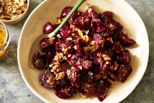 Beetroot With Lemon-Fennel Seed Vinaigrette And Walnuts