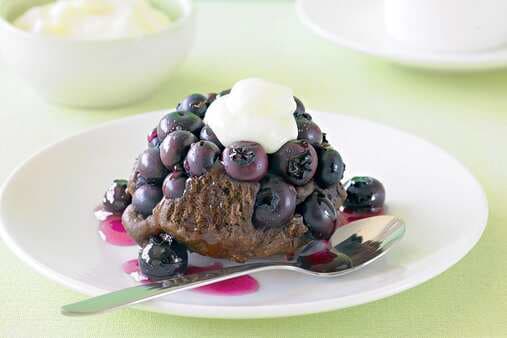 Blueberry Chocolate Cakes With Lemon Fromage Frais