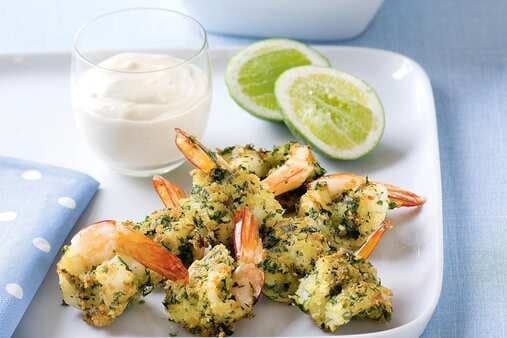 Butterflied Prawns With Lime Mayonnaise