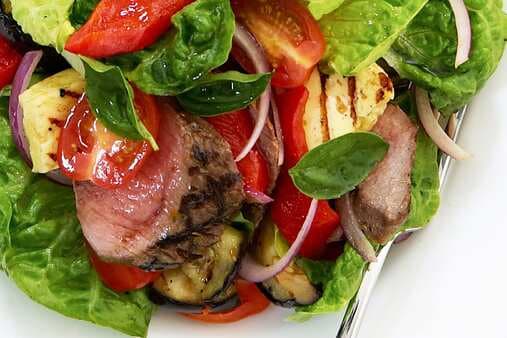 Char-Grilled Lamb And Eggplant Salad