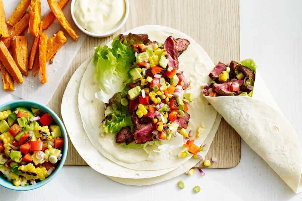Chargrilled Cajun Beef Wraps