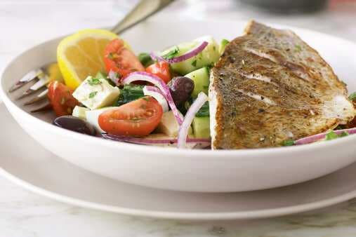 Chargrilled Fish With Chunky Greek Salad