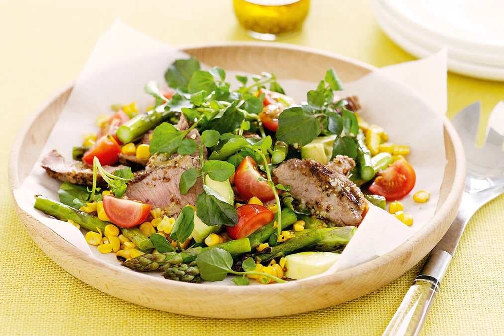 Chargrilled Lamb Corn And Asparagus Salad