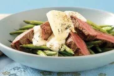 Chargrilled Steak And Beans With Blue Cheese