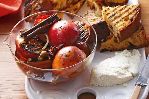 Chargrilled Stonefruit With Panettone