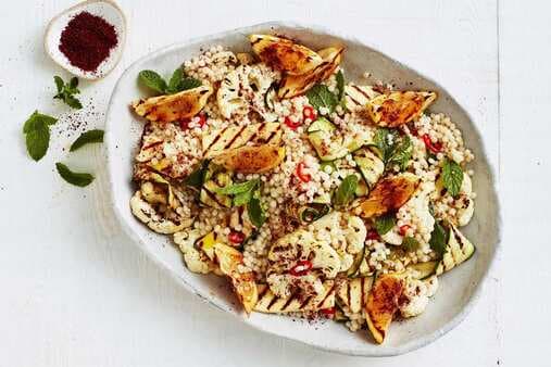 Chargrilled Vegetable And Haloumi Pearl Couscous Salad