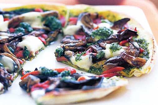 Chargrilled Vegetable And Pesto Pizza