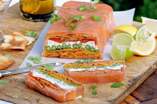 Chargrilled Vegetable Terrine With Smoked Salmon