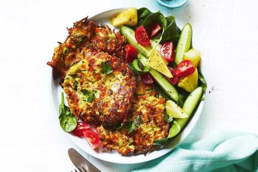 Cheesy Bacon And Veggie Fritters