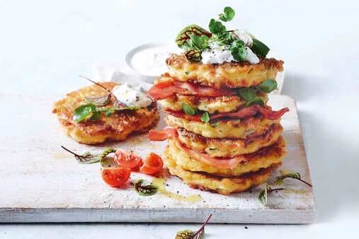 Cheesy Bacon And Zucchini Fritters