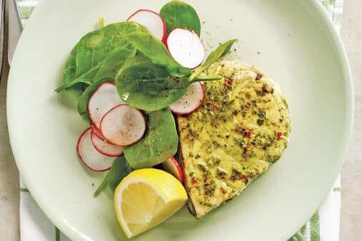 Chermoula Swordfish With Spinach And Radish Salad