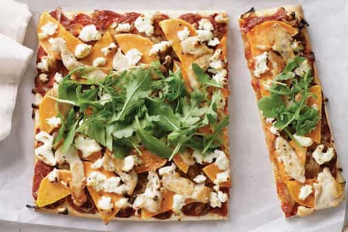 Chicken Caramelised Onion And Sweet Potato Pizza