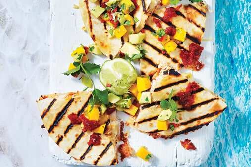 Chicken Quesadillas With Chipotle Relish And Mango Salsa