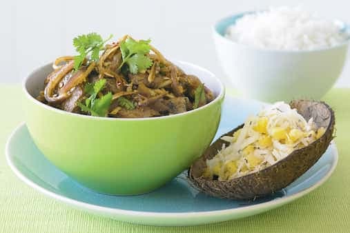 Chilli And Coconut Beef With Pineapple Sambal